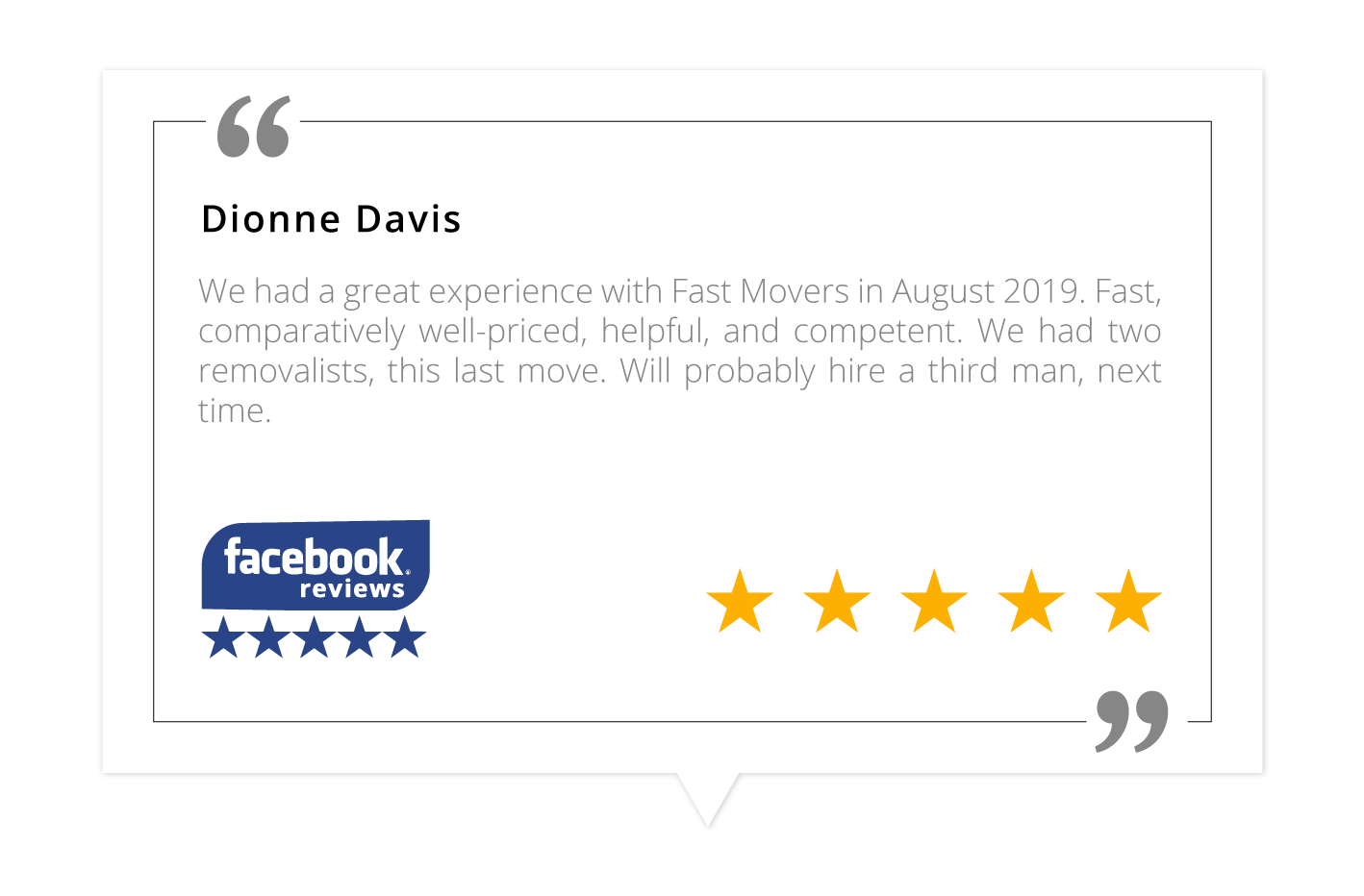 Reviews 10 - Fast Movers Removalists